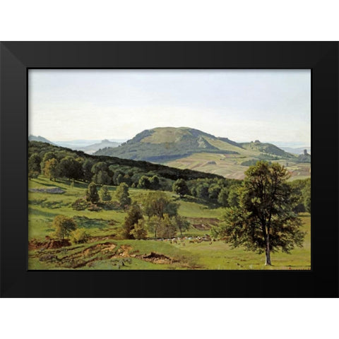 Landscape - Hill and Dale Black Modern Wood Framed Art Print by Bierstadt, Albert