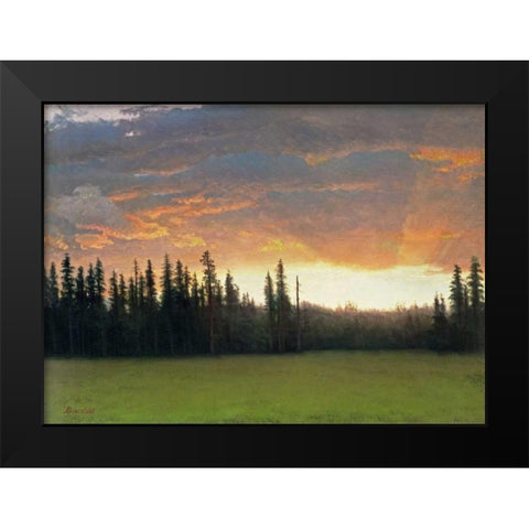 California Sunset Black Modern Wood Framed Art Print by Bierstadt, Albert