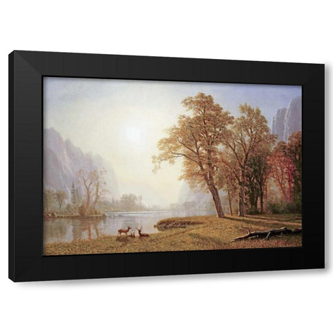 Yosemite Valley Black Modern Wood Framed Art Print by Bierstadt, Albert