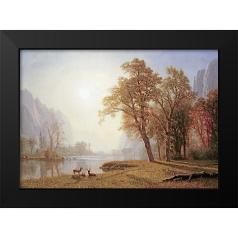 Yosemite Valley Black Modern Wood Framed Art Print by Bierstadt, Albert