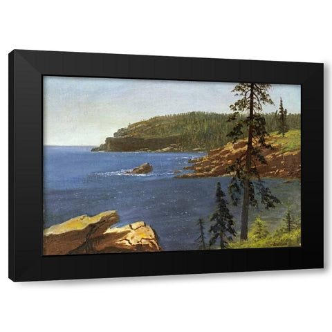 California Coast Black Modern Wood Framed Art Print with Double Matting by Bierstadt, Albert