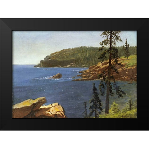 California Coast Black Modern Wood Framed Art Print by Bierstadt, Albert
