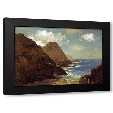 Farallon Islands Black Modern Wood Framed Art Print by Bierstadt, Albert
