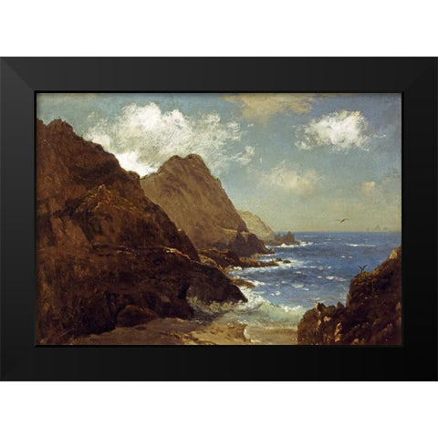 Farallon Islands Black Modern Wood Framed Art Print by Bierstadt, Albert