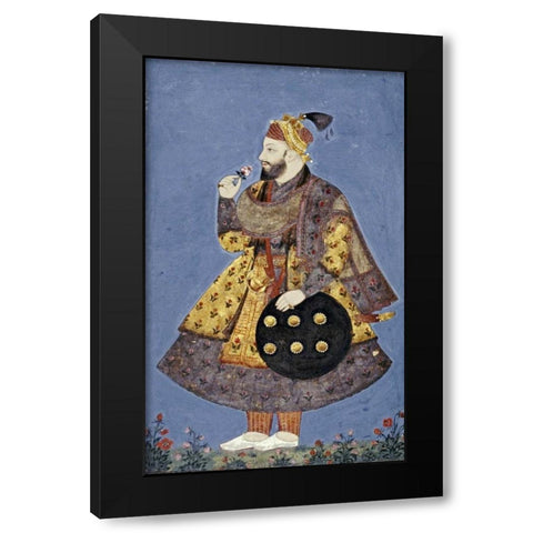 Sultan Abul-Hasan of Golconda Black Modern Wood Framed Art Print by Bikaner, Ustad Murad