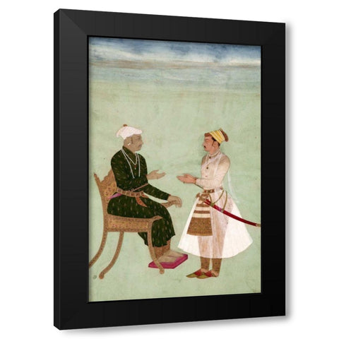 Portrait of Marharja Jai Singh Black Modern Wood Framed Art Print with Double Matting by Bikaner, Ustad Murad