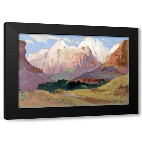 Grand Tetons Black Modern Wood Framed Art Print by Bischoff, Franz