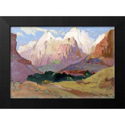 Grand Tetons Black Modern Wood Framed Art Print by Bischoff, Franz