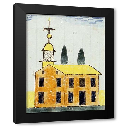Watercolor and Ink Drawing Black Modern Wood Framed Art Print with Double Matting by Bixler, David
