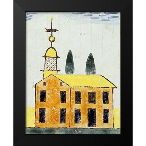 Watercolor and Ink Drawing Black Modern Wood Framed Art Print by Bixler, David