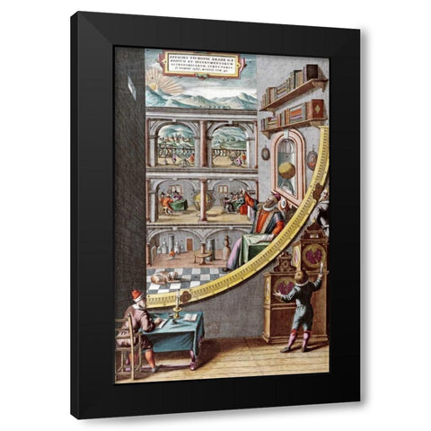 Astronomer Tycho Brahe Black Modern Wood Framed Art Print with Double Matting by Blaeu, Johannes