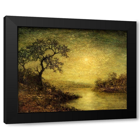 Moonlit Landscape Black Modern Wood Framed Art Print with Double Matting by Blakelock, Ralph Albert