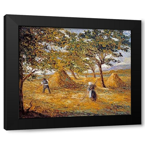 Moisson Black Modern Wood Framed Art Print with Double Matting by Boggio, Emilio