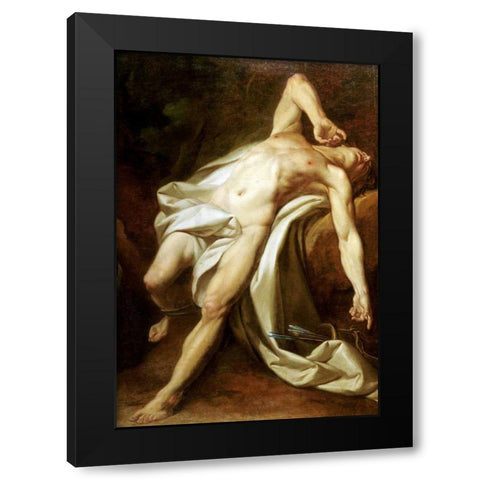 Saint Sebastian Black Modern Wood Framed Art Print by Brenet, Nicolas-Guy
