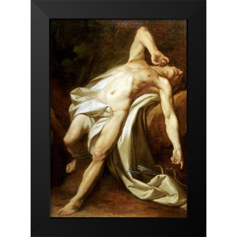 Saint Sebastian Black Modern Wood Framed Art Print by Brenet, Nicolas-Guy