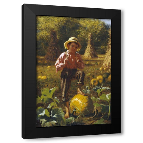 Thats Me Pumpkin Black Modern Wood Framed Art Print by Brown, John George