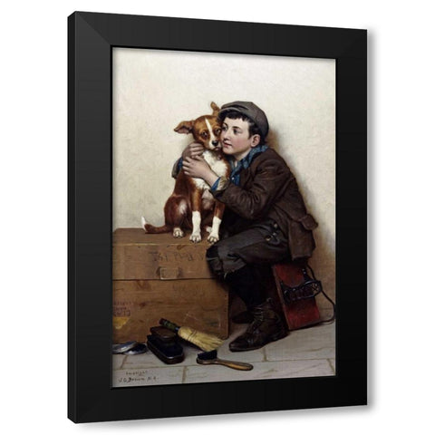 Against His Will Black Modern Wood Framed Art Print with Double Matting by Brown, John George