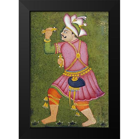 Portrait of a Jester Black Modern Wood Framed Art Print by Bundi