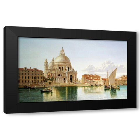 The Santa Maria Della Salute, Venice Black Modern Wood Framed Art Print with Double Matting by Burnett, William Hickling
