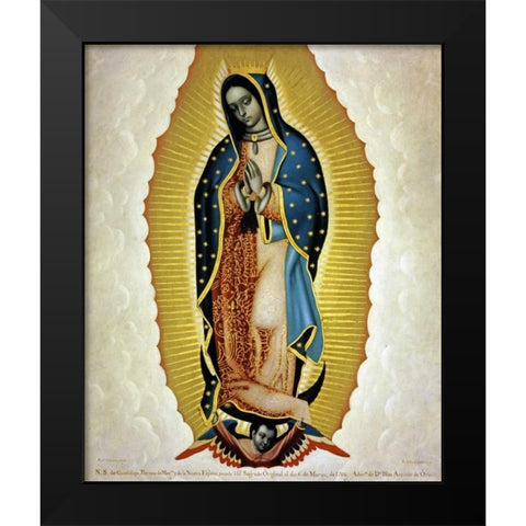 La Virgen De Guadalupe Black Modern Wood Framed Art Print by Cabrera, Miguel