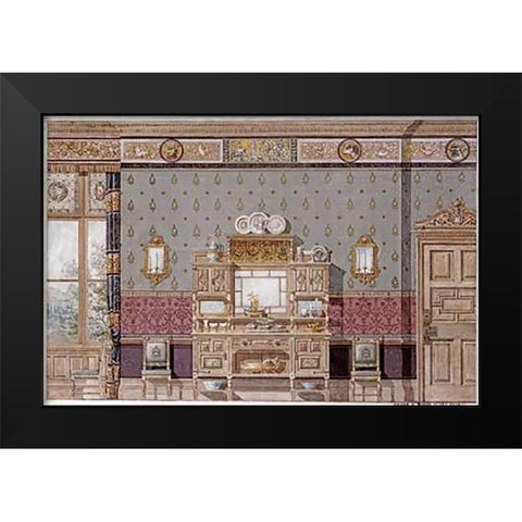 Hunting Lodge Interior Black Modern Wood Framed Art Print by Candish, Charles