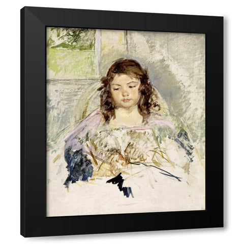 Sketch For Francois Black Modern Wood Framed Art Print with Double Matting by Cassatt, Mary