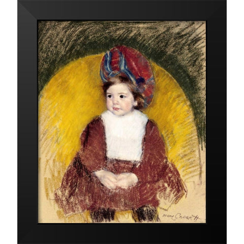 Margot In a Dark Red Costume Black Modern Wood Framed Art Print by Cassatt, Mary