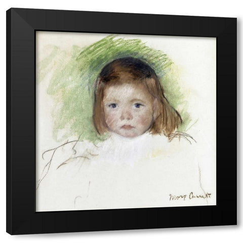 Portrait of Ellen Mary Cassatt Black Modern Wood Framed Art Print by Cassatt, Mary
