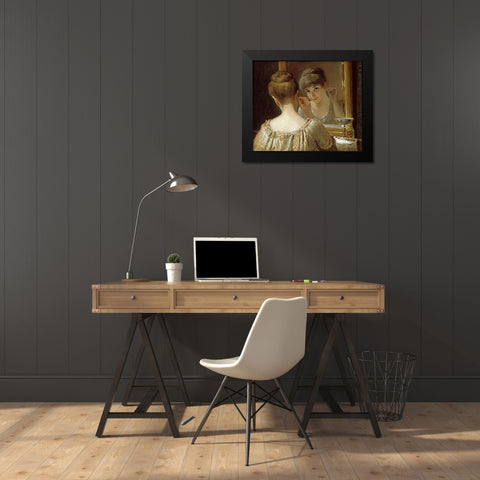 The Coquette Black Modern Wood Framed Art Print by Champney, James Wells
