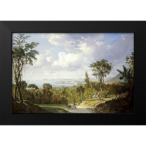 Vista General De Panama Black Modern Wood Framed Art Print by Charton, Ernest