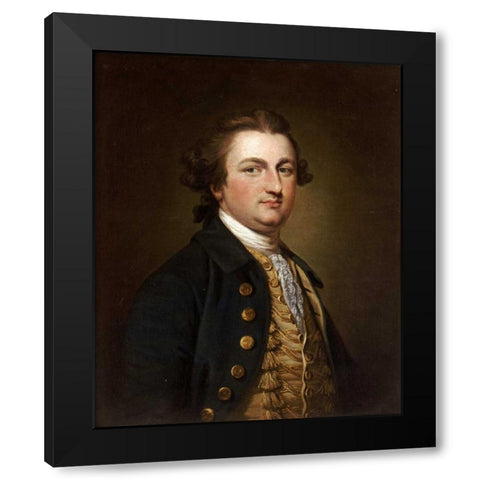 Portrait of a Gentleman Black Modern Wood Framed Art Print with Double Matting by Cotes, Francis