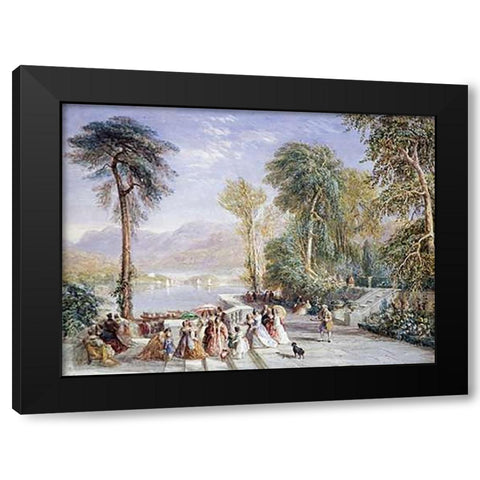 Windermere During The Regatta Black Modern Wood Framed Art Print with Double Matting by Cox, David