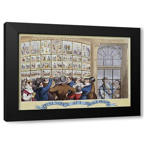 The Attorney-Generals Charges Against The Late Queen Black Modern Wood Framed Art Print with Double Matting by Cruikshank, George
