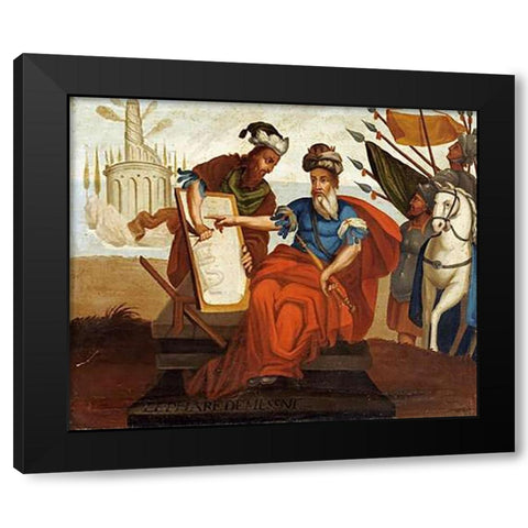 The Lighthouse of Alexandria. The Wonders of The Ancient World Black Modern Wood Framed Art Print by School, Cuzco