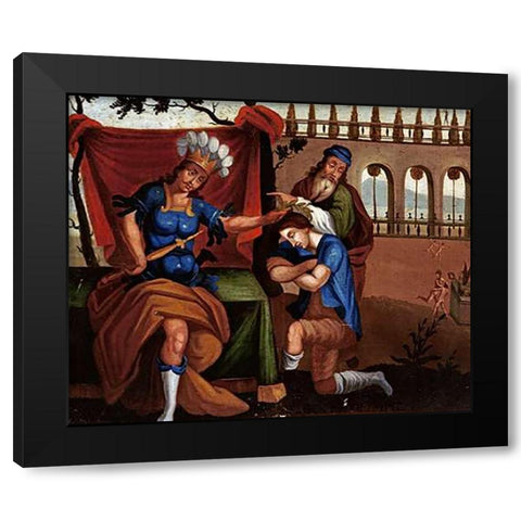 The Temple of Jupiter at Olympia. The Wonders of The Ancient World Black Modern Wood Framed Art Print by School, Cuzco