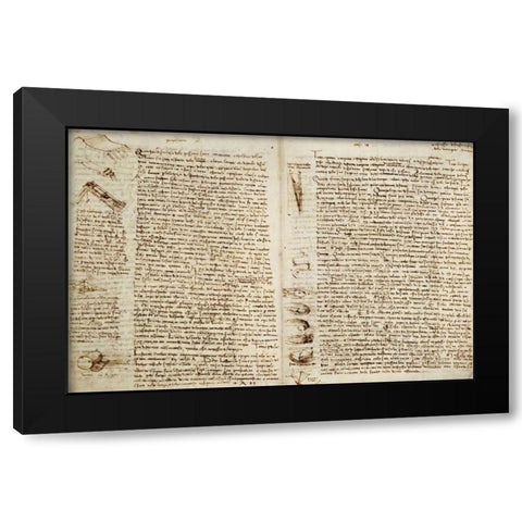 The Codex Hammer Black Modern Wood Framed Art Print by Da Vinci, Leonardo