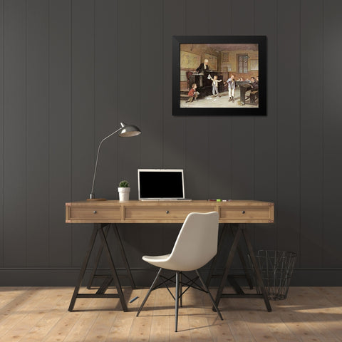The School Room Black Modern Wood Framed Art Print by Dargelas, Andre Henri