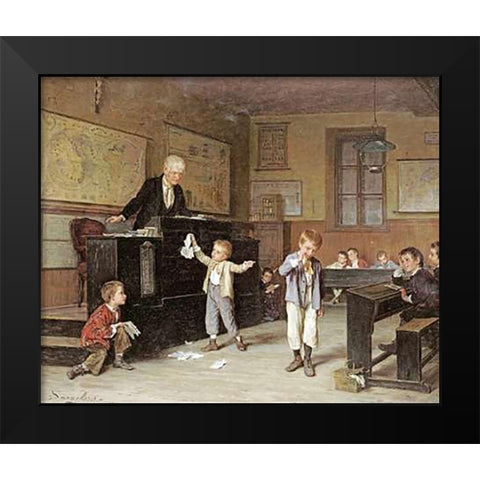 The School Room Black Modern Wood Framed Art Print by Dargelas, Andre Henri