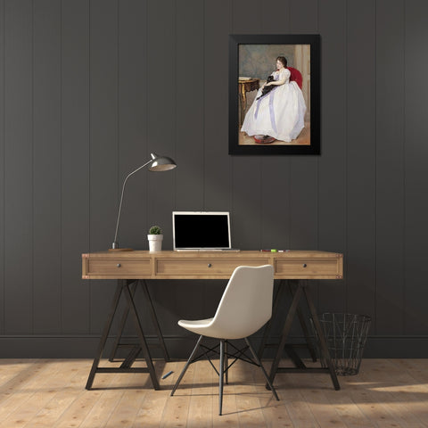 The Confidante Black Modern Wood Framed Art Print by De Jonghe, Gustave