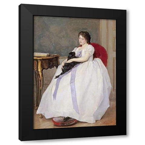 The Confidante Black Modern Wood Framed Art Print with Double Matting by De Jonghe, Gustave
