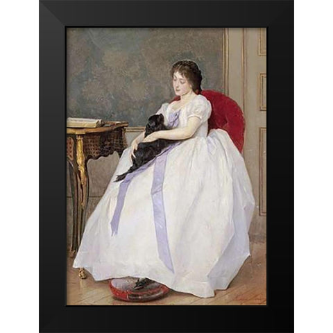 The Confidante Black Modern Wood Framed Art Print by De Jonghe, Gustave