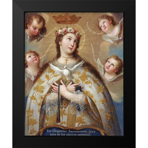 Coronation of The Virgin Black Modern Wood Framed Art Print by De Paez, Jose