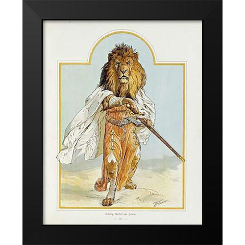 Konig Nobel Im Zorn Black Modern Wood Framed Art Print by Flinzer, F.