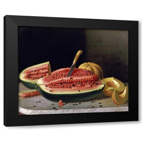 Ripe Melons Black Modern Wood Framed Art Print with Double Matting by Francis, John F.
