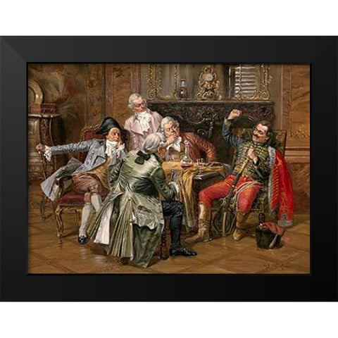 A Good Story Black Modern Wood Framed Art Print by Franke, Albert Joseph