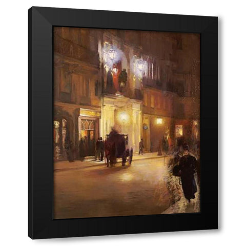Les Folies Bergeres Black Modern Wood Framed Art Print by French School