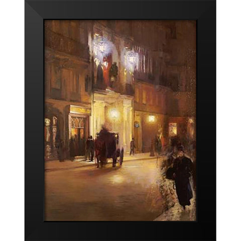 Les Folies Bergeres Black Modern Wood Framed Art Print by French School
