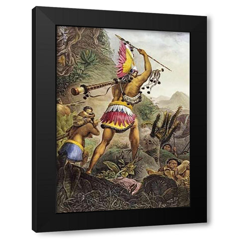The Signal For The Retreat Black Modern Wood Framed Art Print by Freres, Firmin Didot