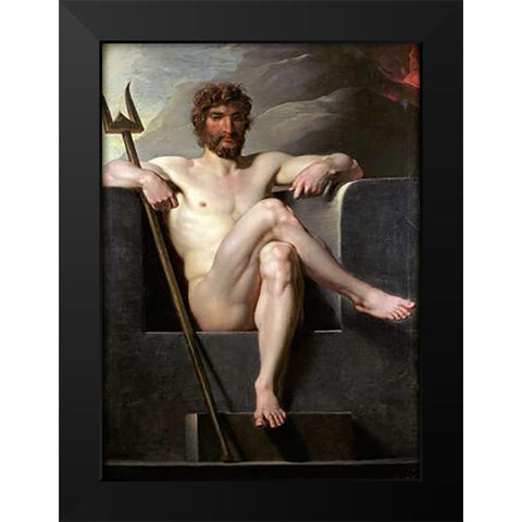 Vintageeidon Enthroned Black Modern Wood Framed Art Print by Fuger, Friedrich Heinrich