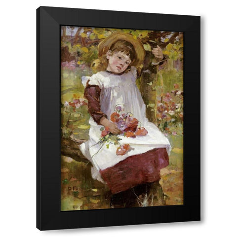 The Poppy Gatherer Black Modern Wood Framed Art Print by Fulton, David